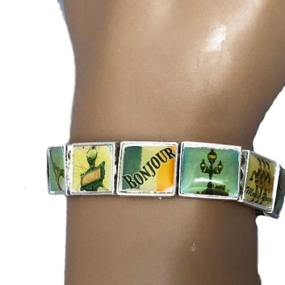 Paris Icons Tile Stretchable Bracelet - Picture 2 of 3